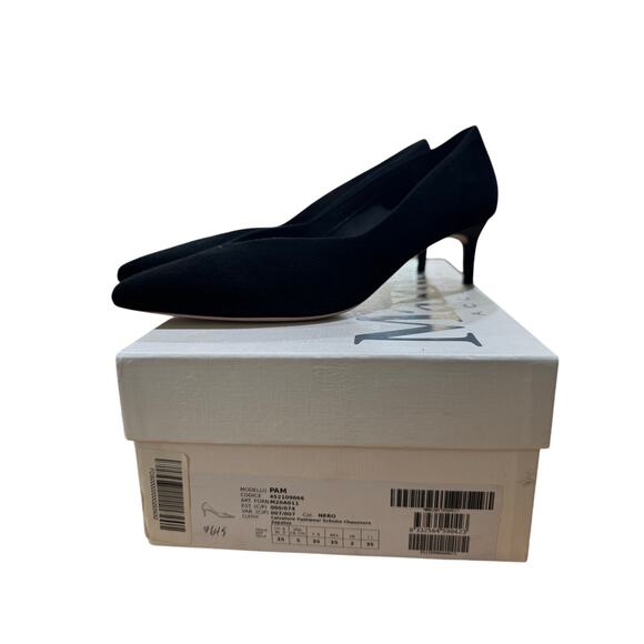 Max Mara Court Black Suede Kitten Heel Pumps sz. 35 EU (Runs Big) - Picture 2 of 5